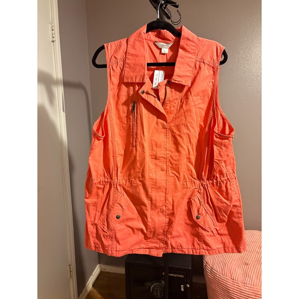 CJ Banks Coral Shirt/Dress, Sleeveless, Pockets, Tie on Waist - Sz 1X - NWT